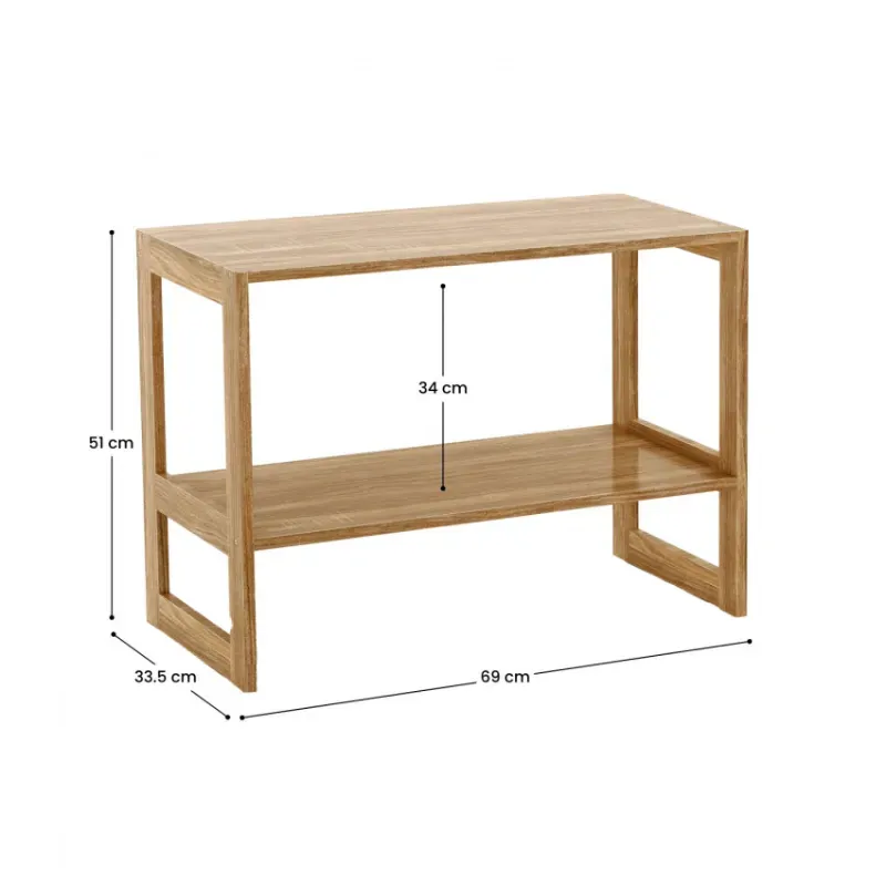 Estantería de 2 Niveles SpaceQub 69x33.5x51cm 7house. Color madera