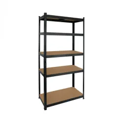 Estantería Modular Negra con 5 Baldas Ajustables