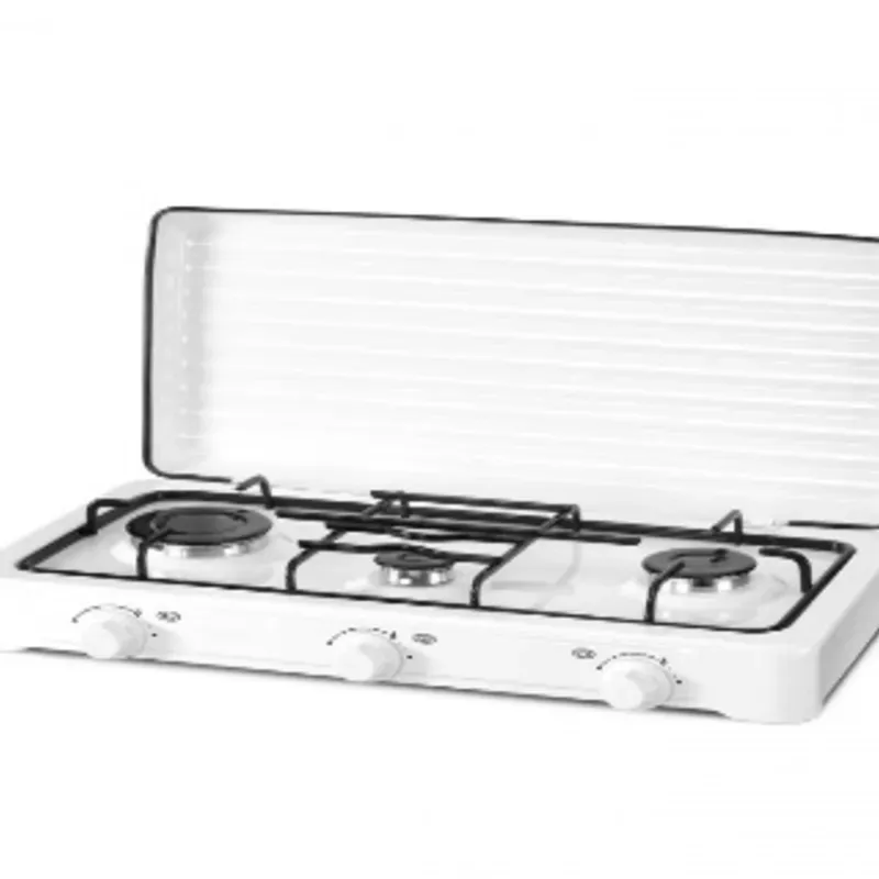 HORNILLO DE GAS BLANCO 3 FUEGOS CON TAPA 
