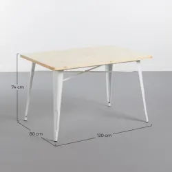MESA METÁLICA/MADERA STRONG BLANCO 