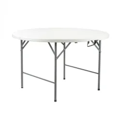MESA PLEGABLE REDONDA DE RESINA 