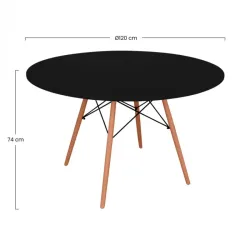Mesa Redonda de Comedor Estilo Nórdico negra 
