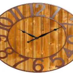Reloj de Pared Vintage Negro/Madera Oscura 