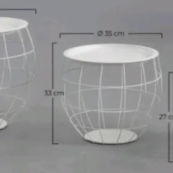 SET 3 MESITAS BALOON BLANCO THINIA HOME