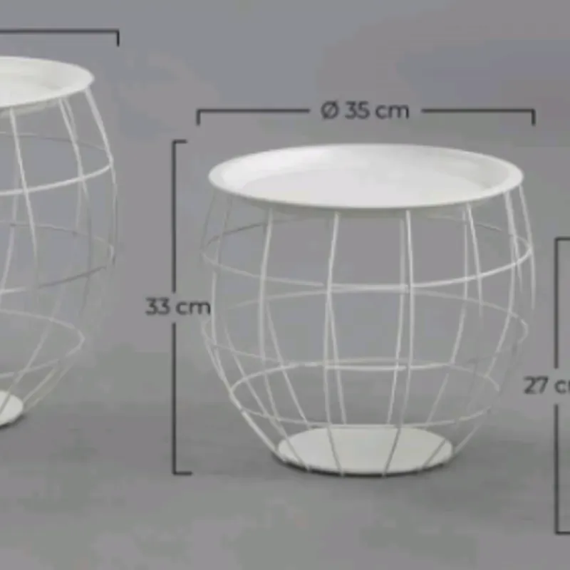 SET 3 MESITAS BALOON BLANCO THINIA HOME
