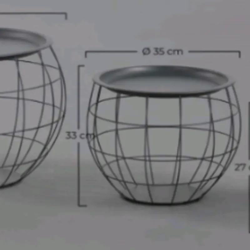 SET 3 MESITAS BALOON GRIS THINIA HOME