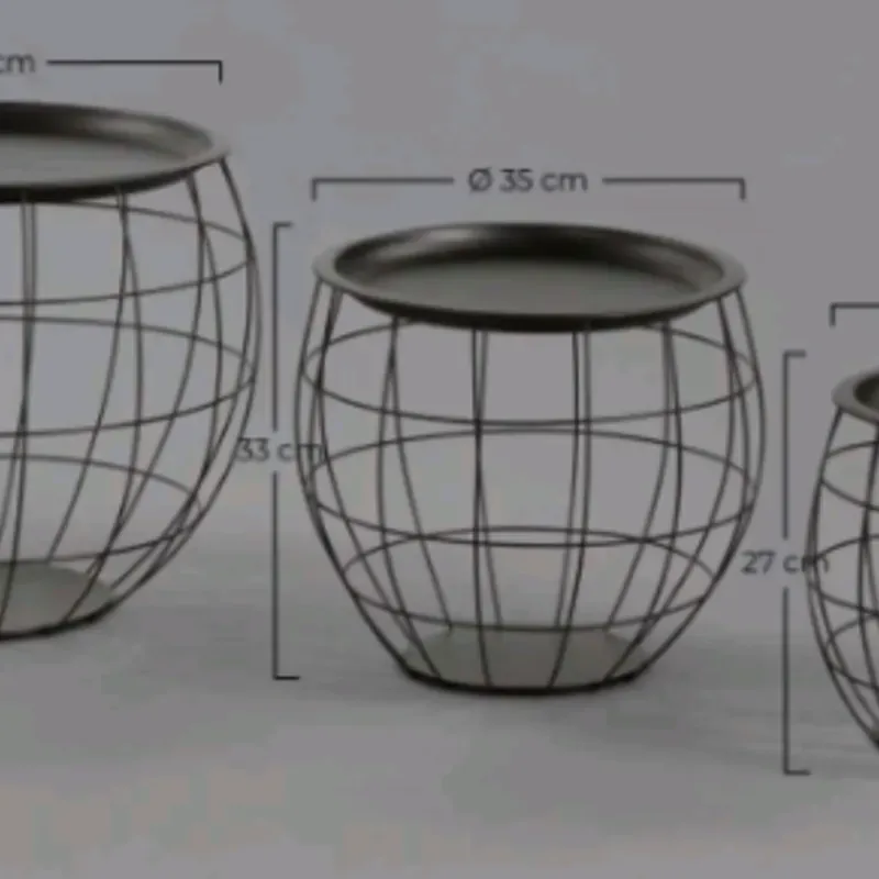 SET 3 MESITAS BALOON NEGRO THINIA HOME