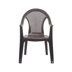 SILLA CON REPOSABRAZOS RATTAN MARRÓN 