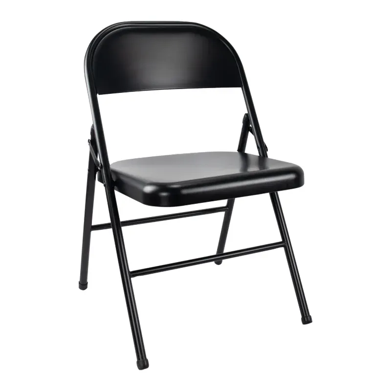 SILLA PLEGABLE METÁLICA NEGRA