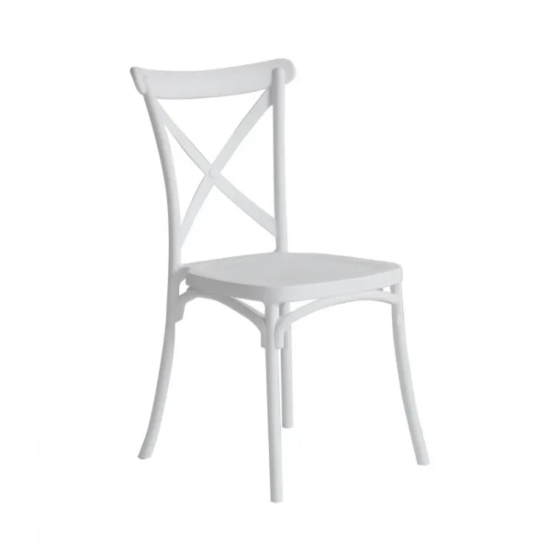 SILLA RESINA Y FIBRA VIDRIO CAROLINE BLANCA 