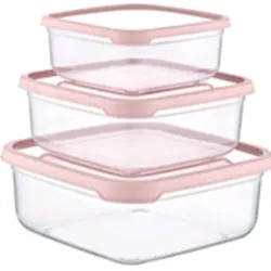 TÁPER CUADRADO ROSA SET DE 3 