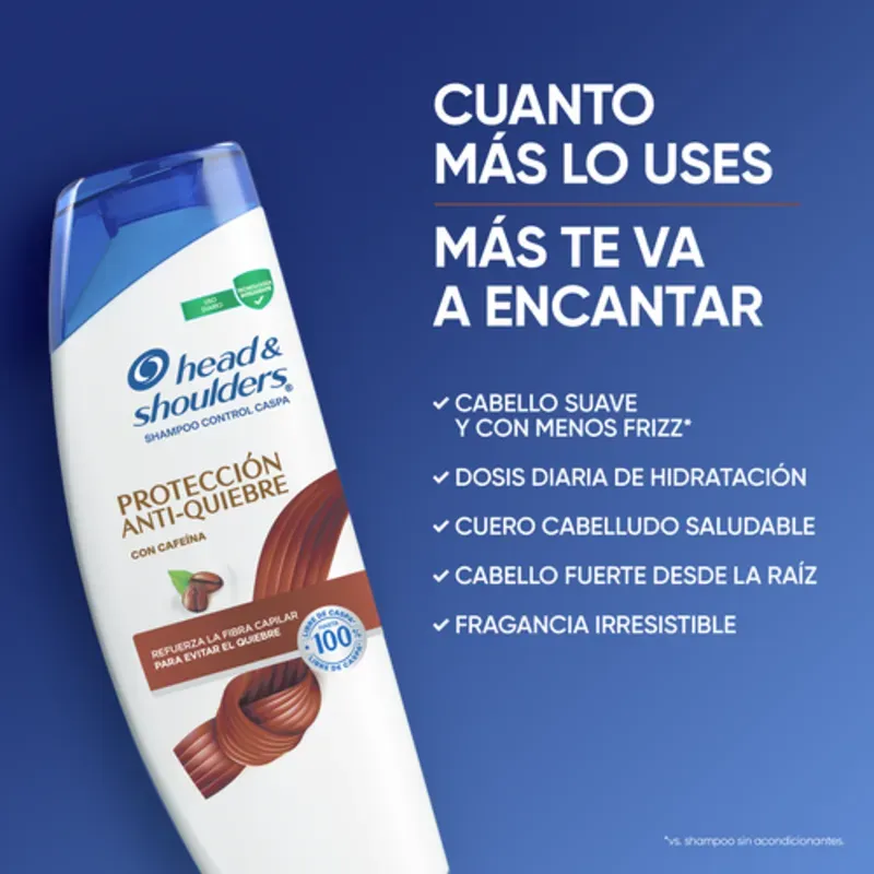 champú Head & Shoulders Control Caspa, específicamente la variante "Protección Caída" con cafeína. 180ml