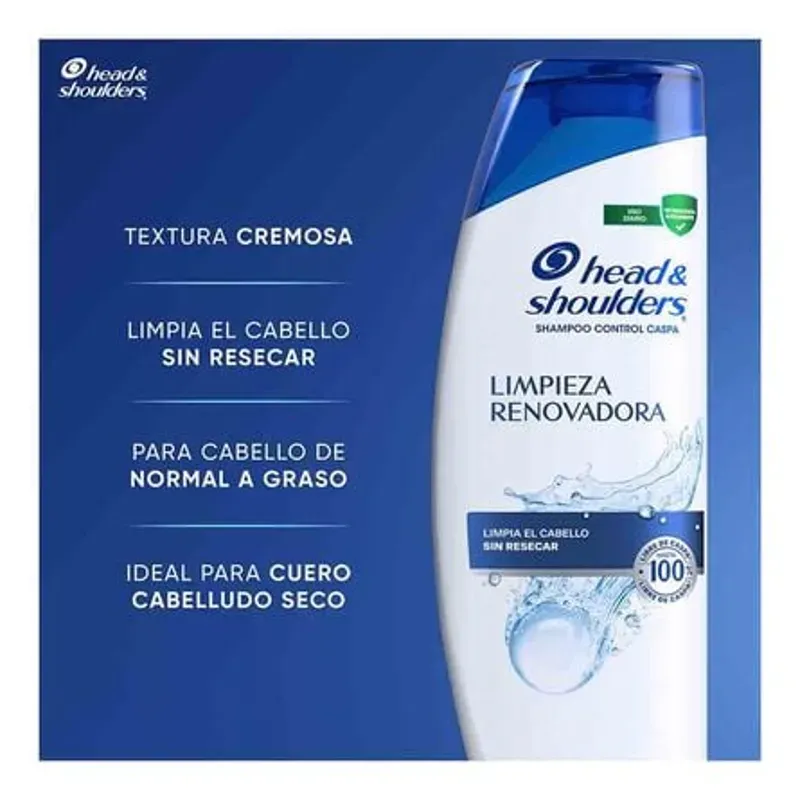 champú Head & Shoulders Limpieza Renovadora de 180 ml. 