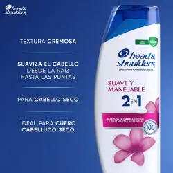 champú y acondicionador 2 en 1 Head & Shoulders Suave y Manejable. 375ml 