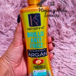 Crema para Peinar Kerashine Brillo Anti-Frizz con Argán de 270 ml. 