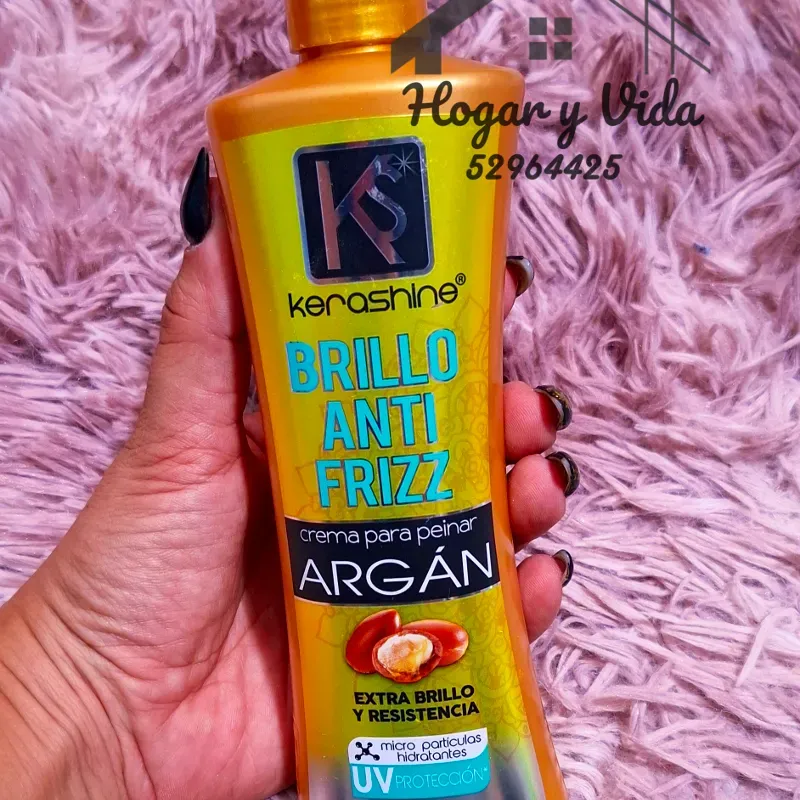 Crema para Peinar Kerashine Brillo Anti-Frizz con Argán de 270 ml. 