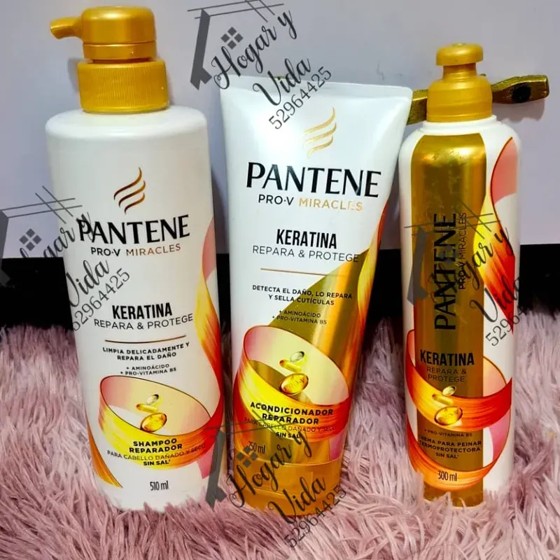 Det d shampo 500ml+ acondicionador 250ml + Crema d peinar 400ml Pantene Keratina