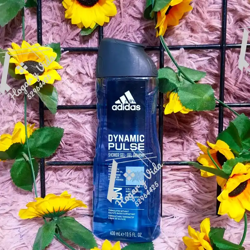 Gel de Ducha Adidas Dynamic Pulse 3 en 1 para hombre. 