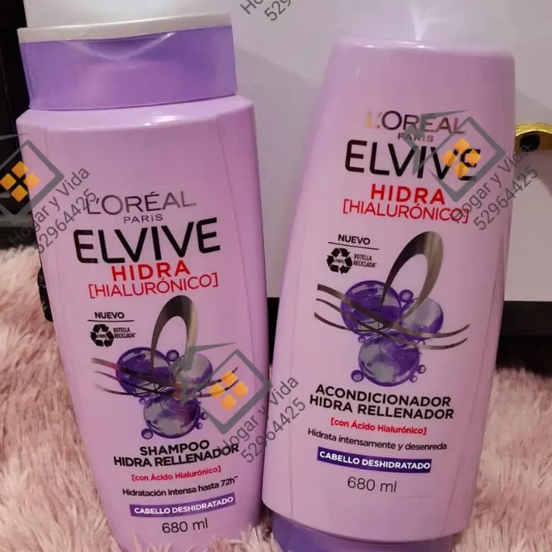Juego d shampoo y acondicionador L'ORÉAL Hidra ( Hialurónico).