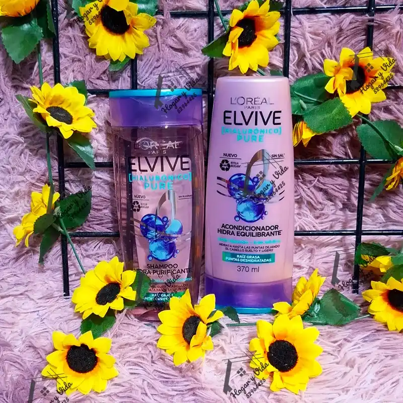 Juego d shampoo y acondicionador L'Oréal Paris Elvive Hyaluron Pure 370ml.