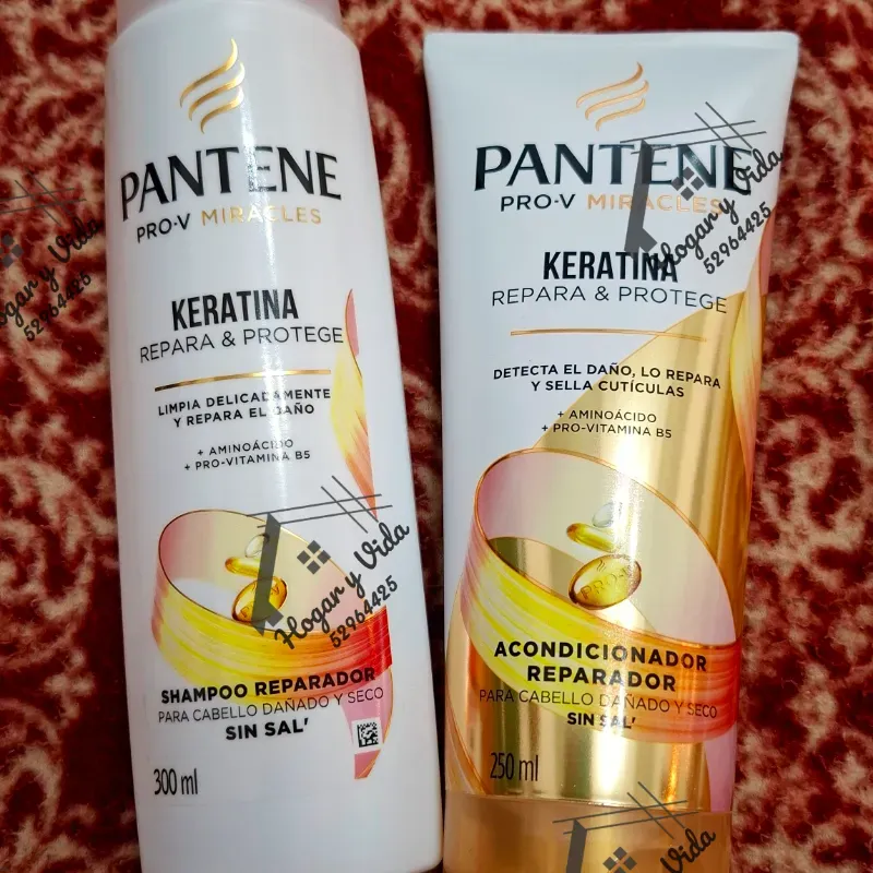 Juego d shampoo y acondicionador Pantene Keratina