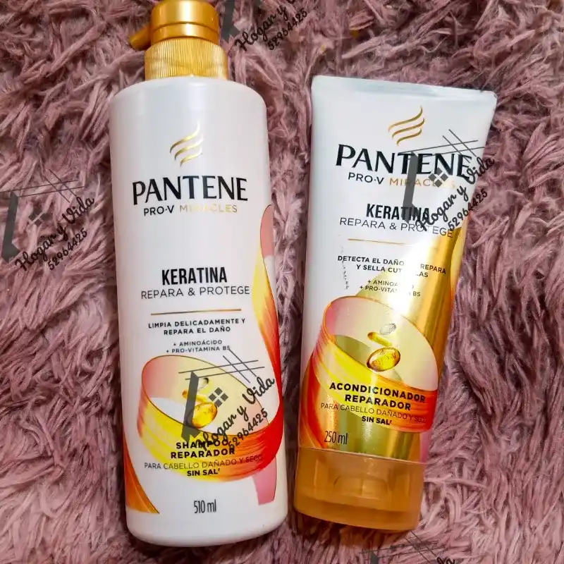 Juego d shampoo y acondicionador Pantene Keratina