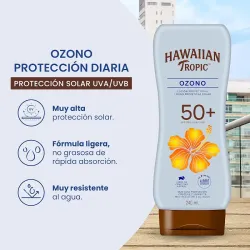 protector solar Hawaiian Tropic Ozono FPS 50+ en loción, de 240 ml. 