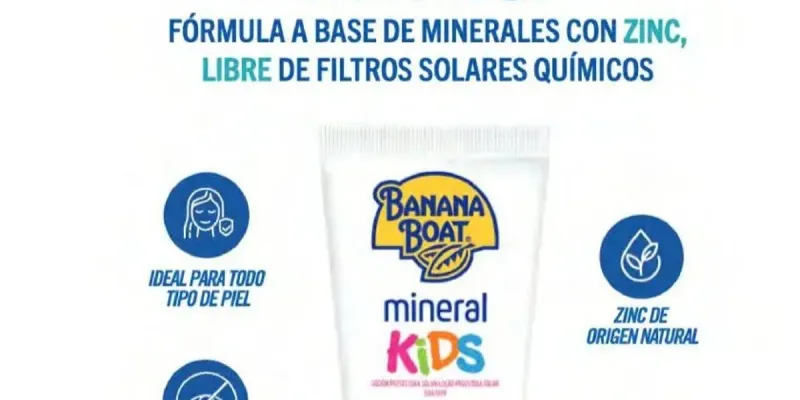 protector solar mineral para niños de la marca Banana Boat.