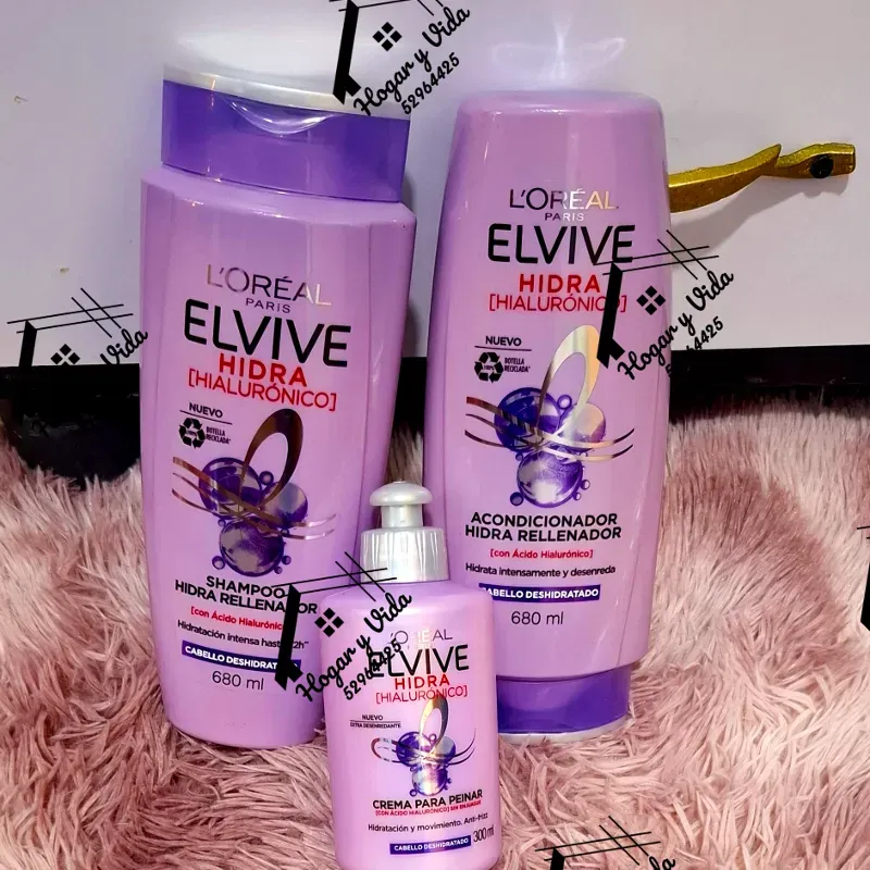 Shampoo + Acondicionador 680ml. + Crema d Peinar Elvive Hidra Hialurónico  300 ml.
