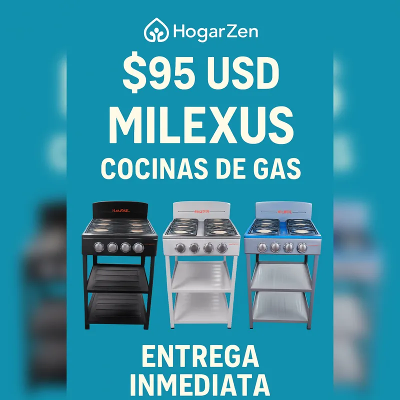 COCINA MILEXUS DE GAS 4H CON ORGANIZADOR