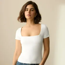 Blusa blanca basica contour