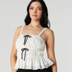 Blusa blanca de lazos
