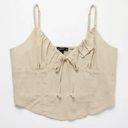 Blusa corta beige