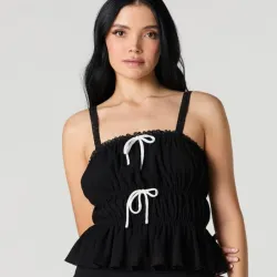 Blusa negra de lazos