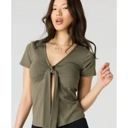 Blusa verde abierta adelante