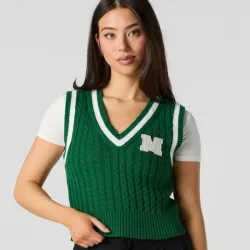 Chaleco tejido verde