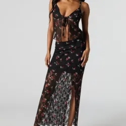 Conjunto negro de flores
