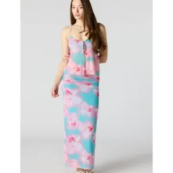 Conjunto saya y top estampado