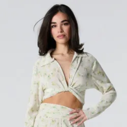 Blusa manga larga estampada