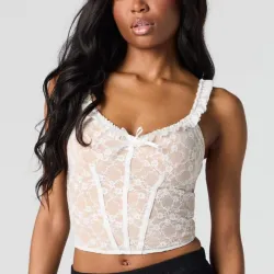 Corset de encaje blanco