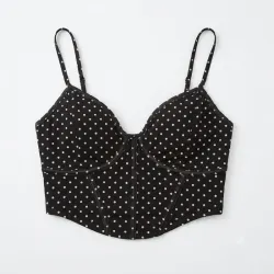 Corset negro de lunares