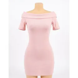 Vestido rosado strapless 