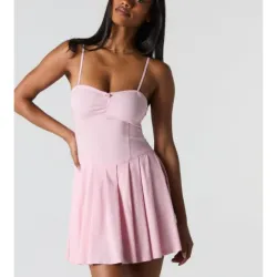 Vestido rosado corte princesa