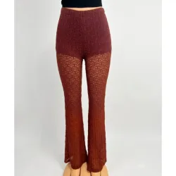 Pantaloneta marrón de encaje