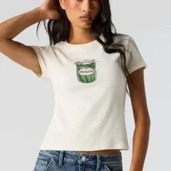 Pullover beige pickles design