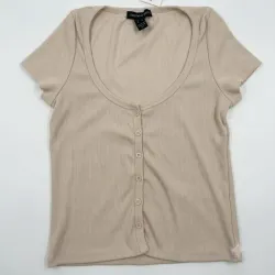 Pulover beige claro de botones