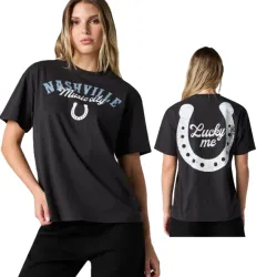 Pulover negro oversize Nashville design