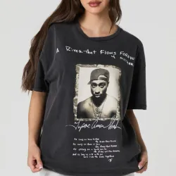 Pulover oversize negro Tupac design