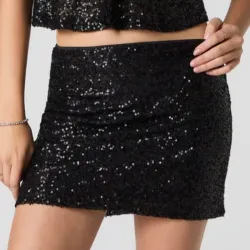 Saya negra de lentejuelas