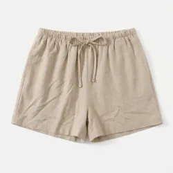 Short de lino beige